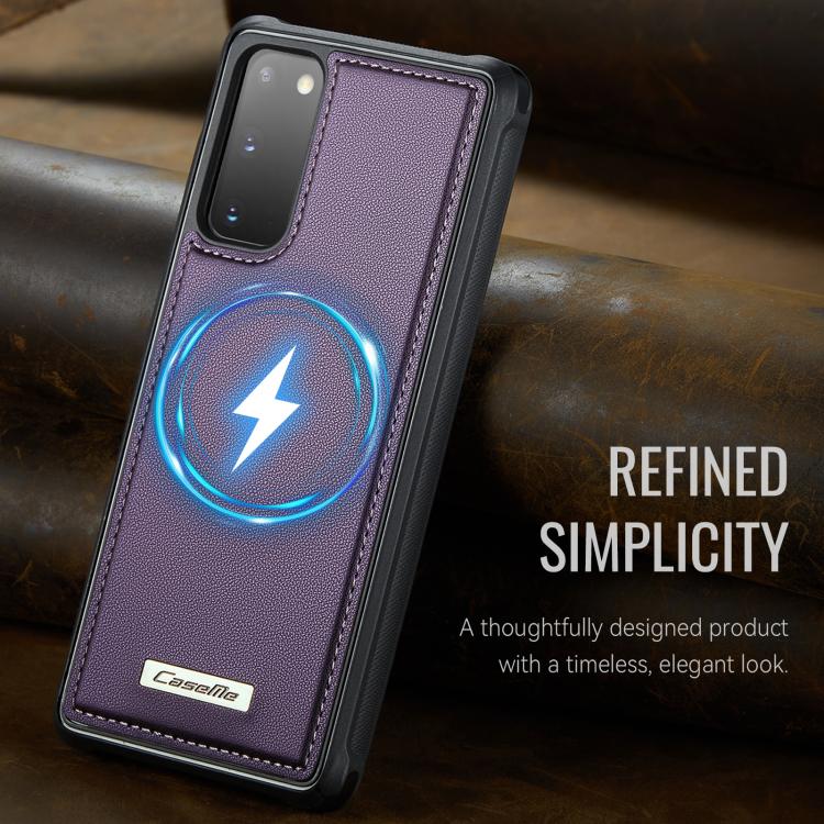 For Samsung Galaxy S20 CaseMe C69 Series Magnetic Vegan Leather Back Phone Case