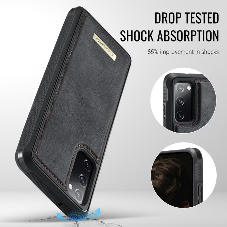 For Samsung Galaxy S20 FE CaseMe C69 Series Magnetic Vegan Leather Back Phone Case
