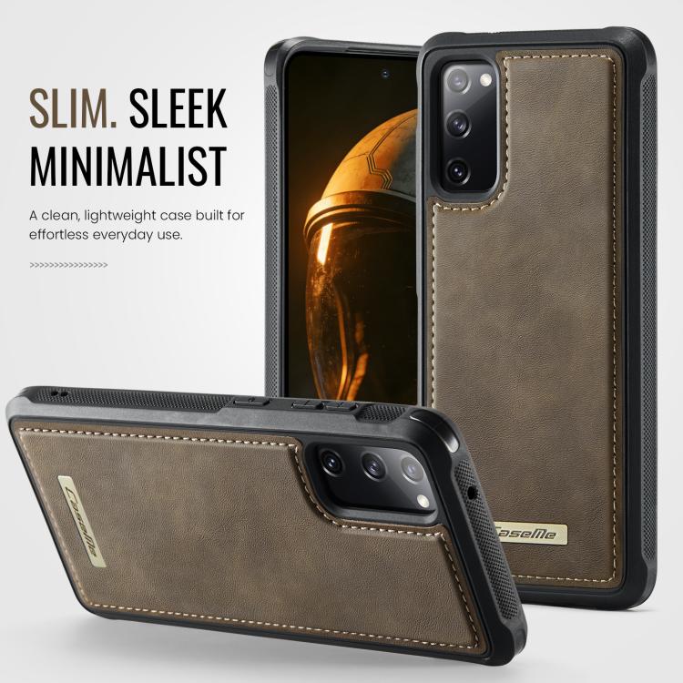 For Samsung Galaxy S20 FE CaseMe C69 Series Magnetic Vegan Leather Back Phone Case