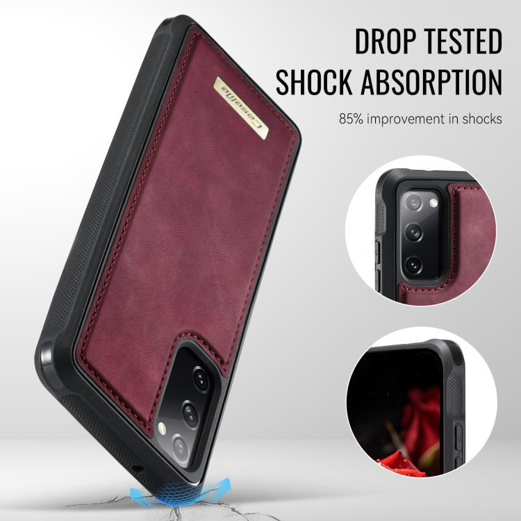 For Samsung Galaxy S20 FE CaseMe C69 Series Magnetic Vegan Leather Back Phone Case