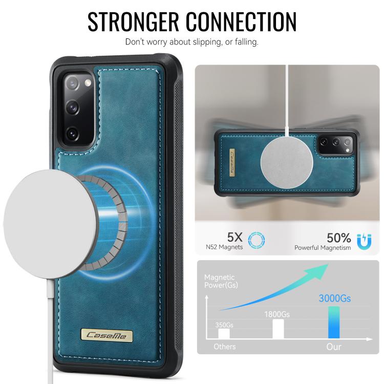 For Samsung Galaxy S20 FE CaseMe C69 Series Magnetic Vegan Leather Back Phone Case