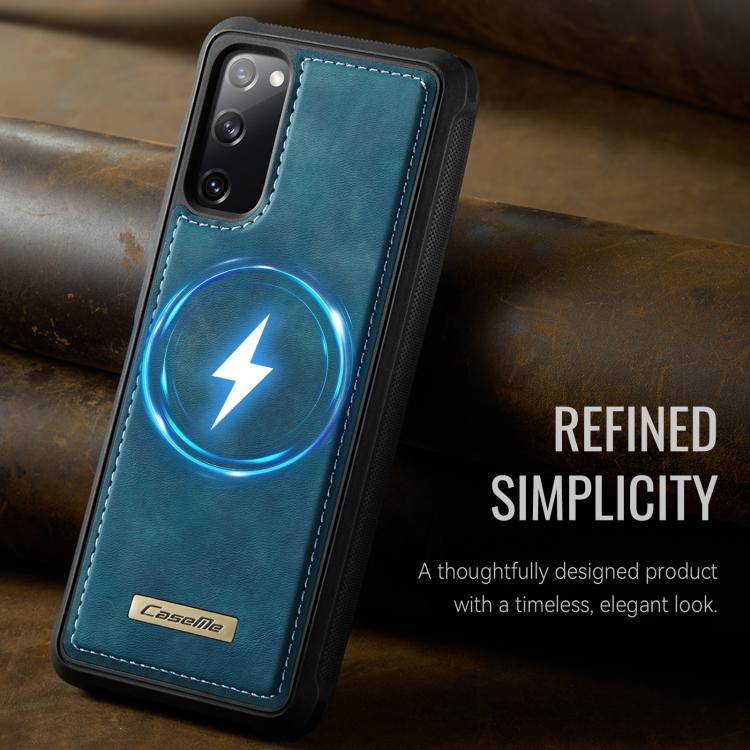For Samsung Galaxy S20 FE CaseMe C69 Series Magnetic Vegan Leather Back Phone Case
