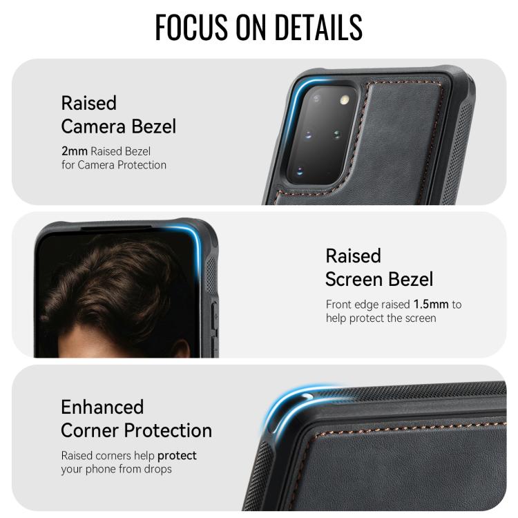 For Samsung Galaxy S20+ CaseMe C69 Series Magnetic Vegan Leather Back Phone Case