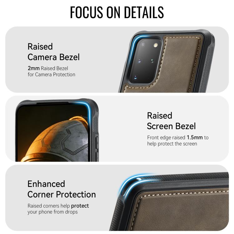 For Samsung Galaxy S20+ CaseMe C69 Series Magnetic Vegan Leather Back Phone Case