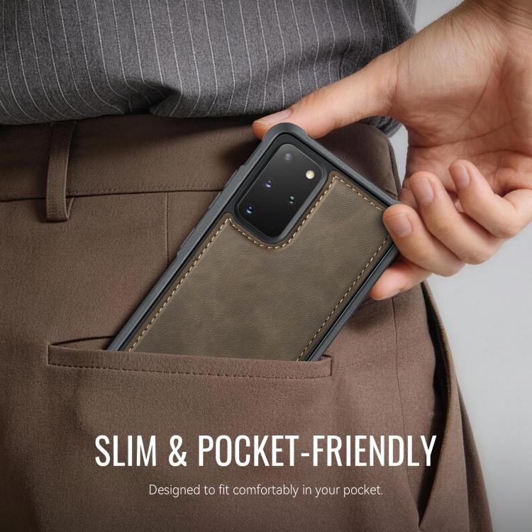 For Samsung Galaxy S20+ CaseMe C69 Series Magnetic Vegan Leather Back Phone Case