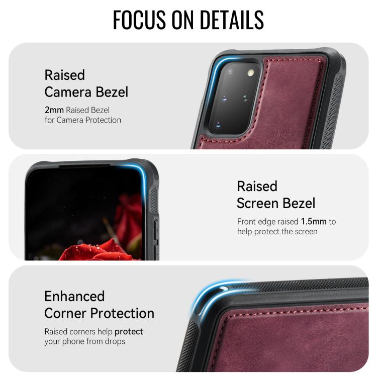 For Samsung Galaxy S20+ CaseMe C69 Series Magnetic Vegan Leather Back Phone Case