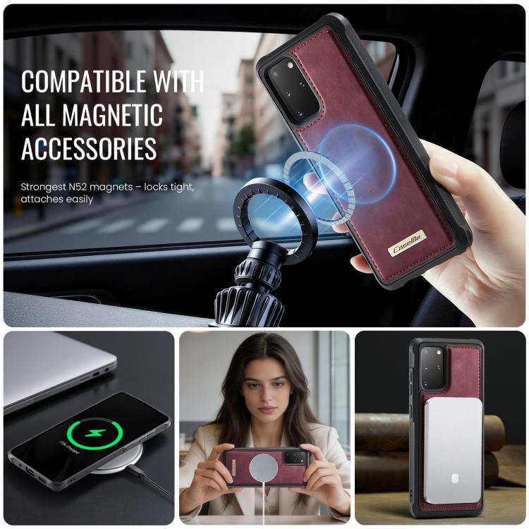 For Samsung Galaxy S20+ CaseMe C69 Series Magnetic Vegan Leather Back Phone Case