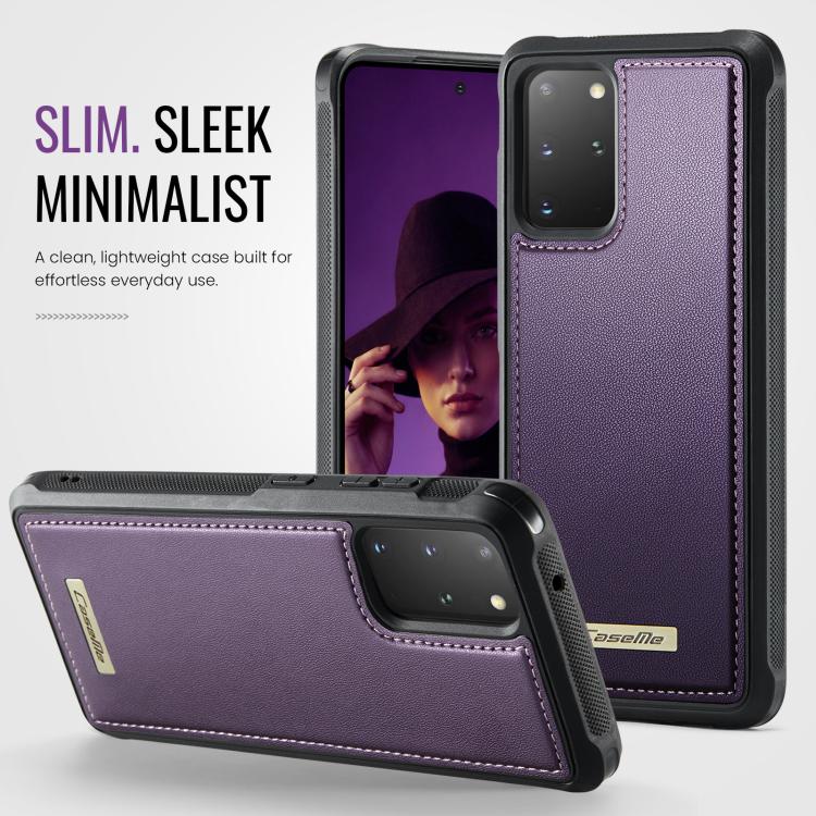 For Samsung Galaxy S20+ CaseMe C69 Series Magnetic Vegan Leather Back Phone Case