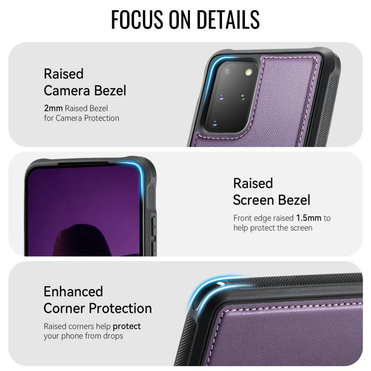 For Samsung Galaxy S20+ CaseMe C69 Series Magnetic Vegan Leather Back Phone Case