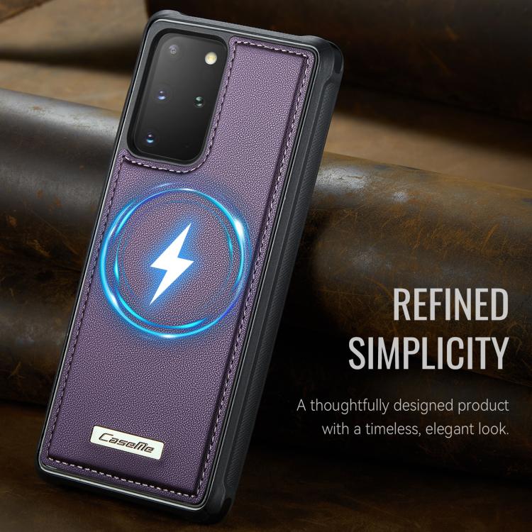 For Samsung Galaxy S20+ CaseMe C69 Series Magnetic Vegan Leather Back Phone Case