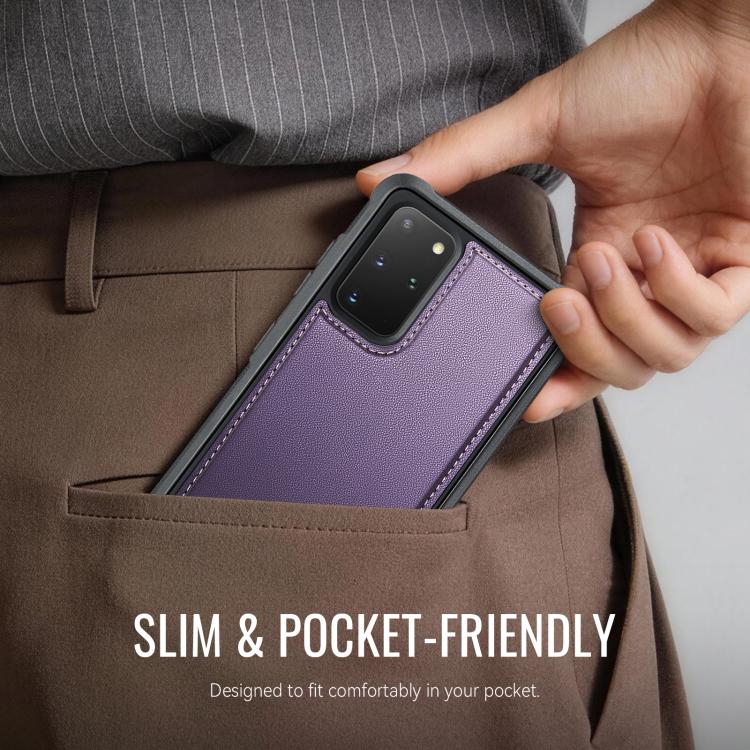 For Samsung Galaxy S20+ CaseMe C69 Series Magnetic Vegan Leather Back Phone Case