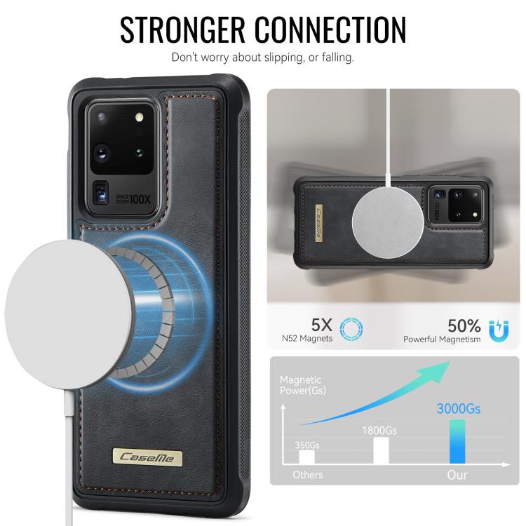 For Samsung Galaxy S20 Ultra CaseMe C69 Series Magnetic Vegan Leather Back Phone Case