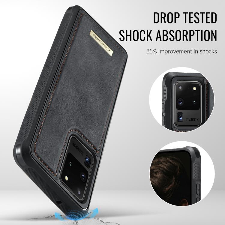 For Samsung Galaxy S20 Ultra CaseMe C69 Series Magnetic Vegan Leather Back Phone Case