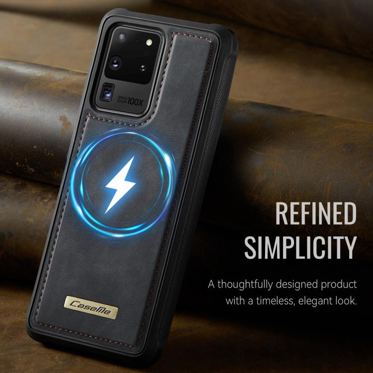 For Samsung Galaxy S20 Ultra CaseMe C69 Series Magnetic Vegan Leather Back Phone Case