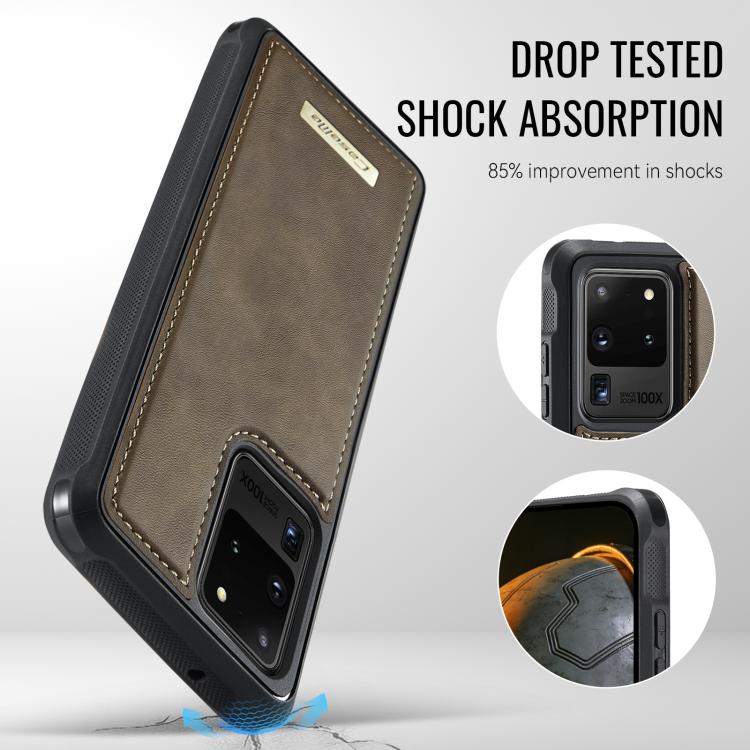For Samsung Galaxy S20 Ultra CaseMe C69 Series Magnetic Vegan Leather Back Phone Case