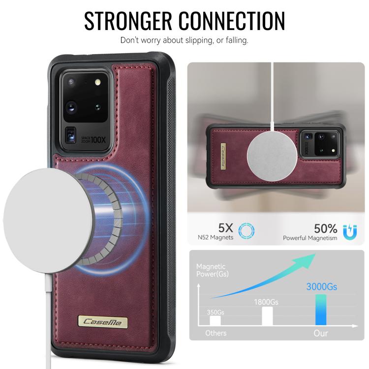 For Samsung Galaxy S20 Ultra CaseMe C69 Series Magnetic Vegan Leather Back Phone Case