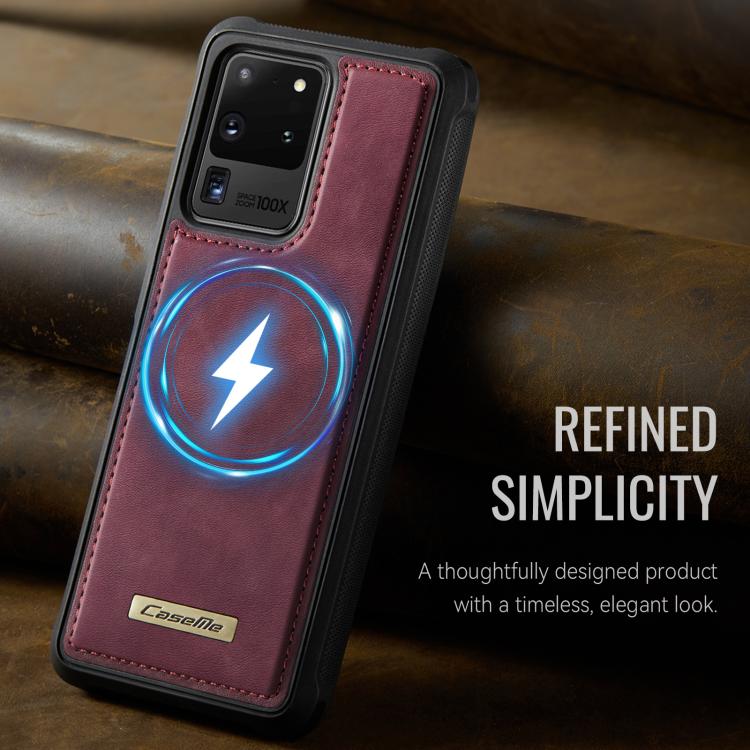 For Samsung Galaxy S20 Ultra CaseMe C69 Series Magnetic Vegan Leather Back Phone Case