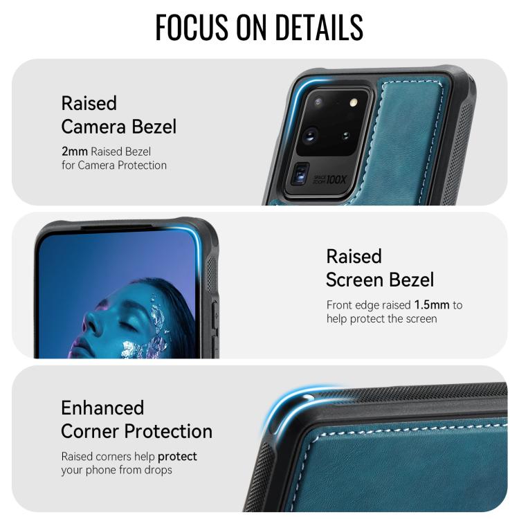 For Samsung Galaxy S20 Ultra CaseMe C69 Series Magnetic Vegan Leather Back Phone Case