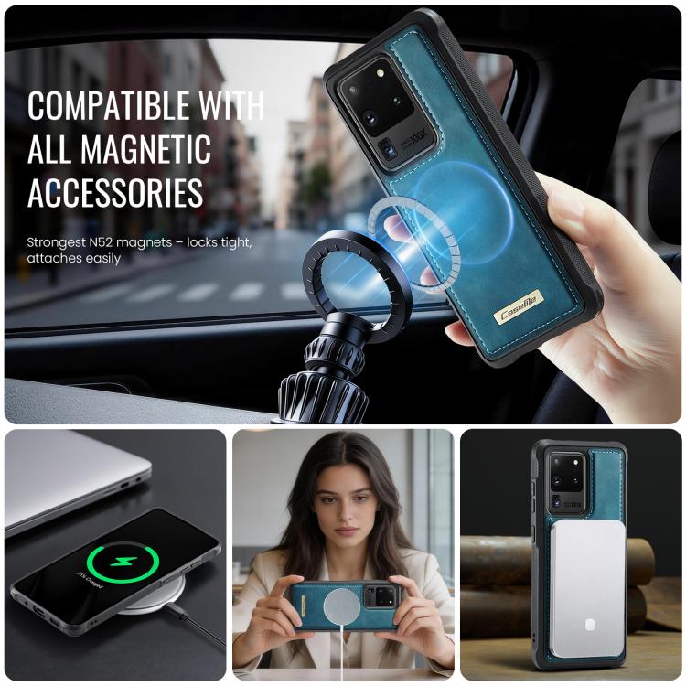 For Samsung Galaxy S20 Ultra CaseMe C69 Series Magnetic Vegan Leather Back Phone Case