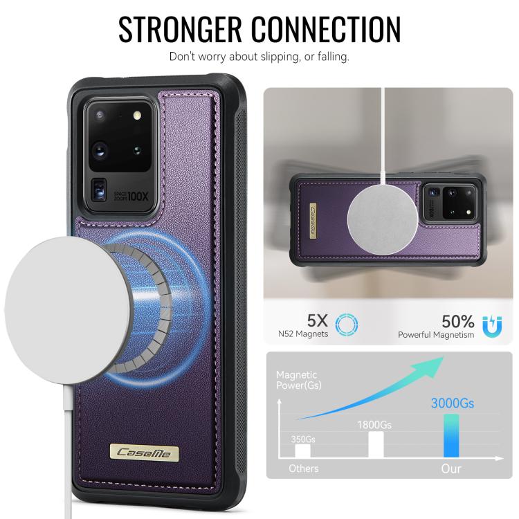For Samsung Galaxy S20 Ultra CaseMe C69 Series Magnetic Vegan Leather Back Phone Case
