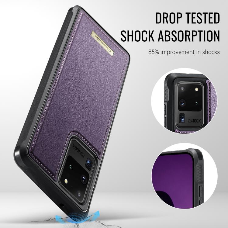 For Samsung Galaxy S20 Ultra CaseMe C69 Series Magnetic Vegan Leather Back Phone Case