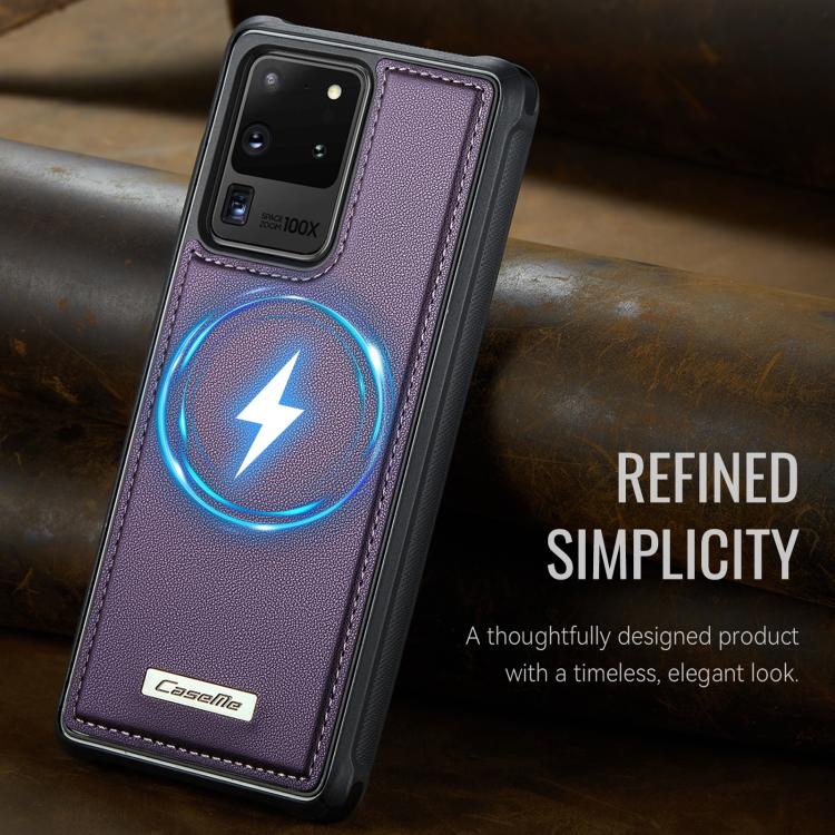 For Samsung Galaxy S20 Ultra CaseMe C69 Series Magnetic Vegan Leather Back Phone Case