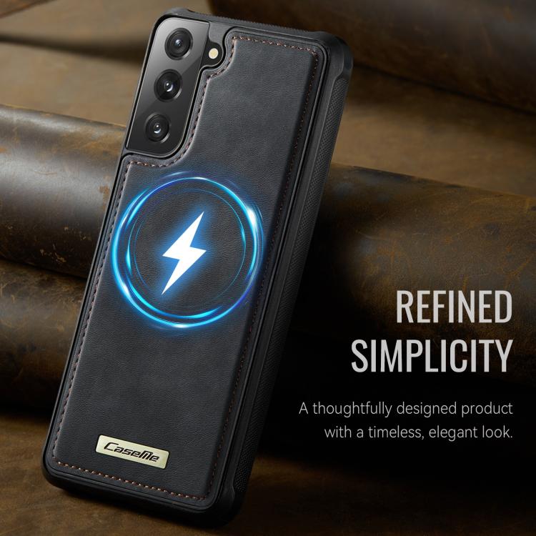 For Samsung Galaxy S21 5G CaseMe C69 Series Magnetic Vegan Leather Back Phone Case
