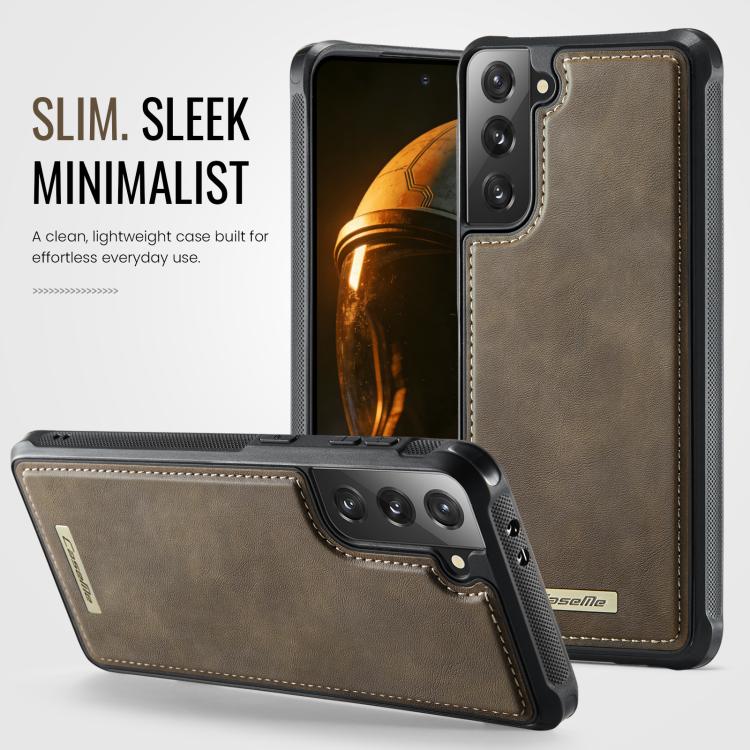 For Samsung Galaxy S21 5G CaseMe C69 Series Magnetic Vegan Leather Back Phone Case