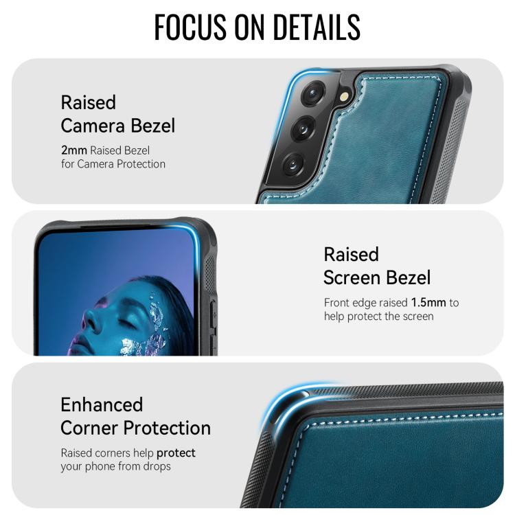 For Samsung Galaxy S21 5G CaseMe C69 Series Magnetic Vegan Leather Back Phone Case