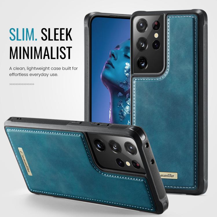 For Samsung Galaxy S21 Ultra 5G CaseMe C69 Series Magnetic Vegan Leather Back Phone Case