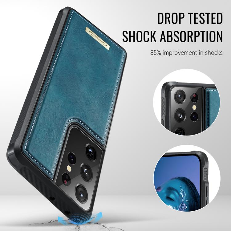 For Samsung Galaxy S21 Ultra 5G CaseMe C69 Series Magnetic Vegan Leather Back Phone Case