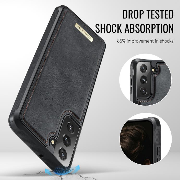 For Samsung Galaxy S22 5G CaseMe C69 Series Magnetic Vegan Leather Back Phone Case