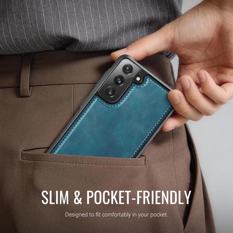 For Samsung Galaxy S22 5G CaseMe C69 Series Magnetic Vegan Leather Back Phone Case