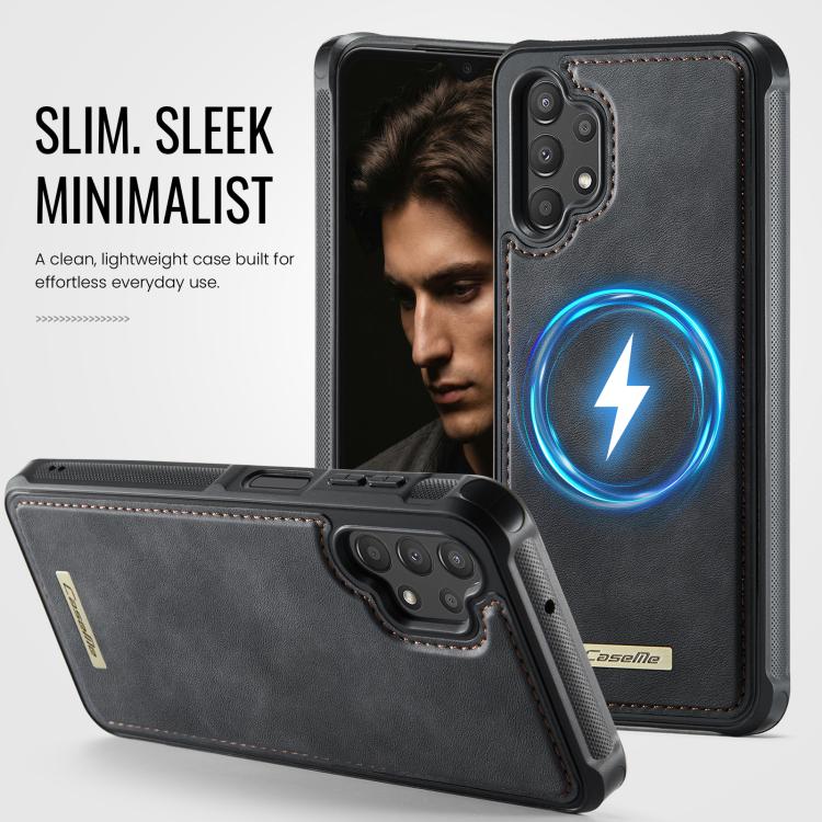 For Samsung Galaxy A13 / A04s CaseMe C69 Series Magnetic Vegan Leather Back Phone Case