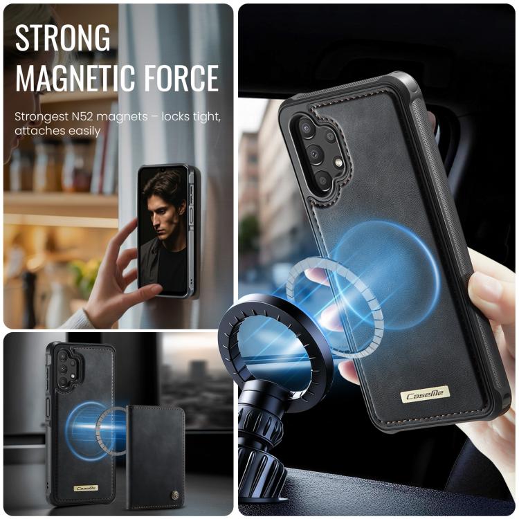For Samsung Galaxy A13 / A04s CaseMe C69 Series Magnetic Vegan Leather Back Phone Case