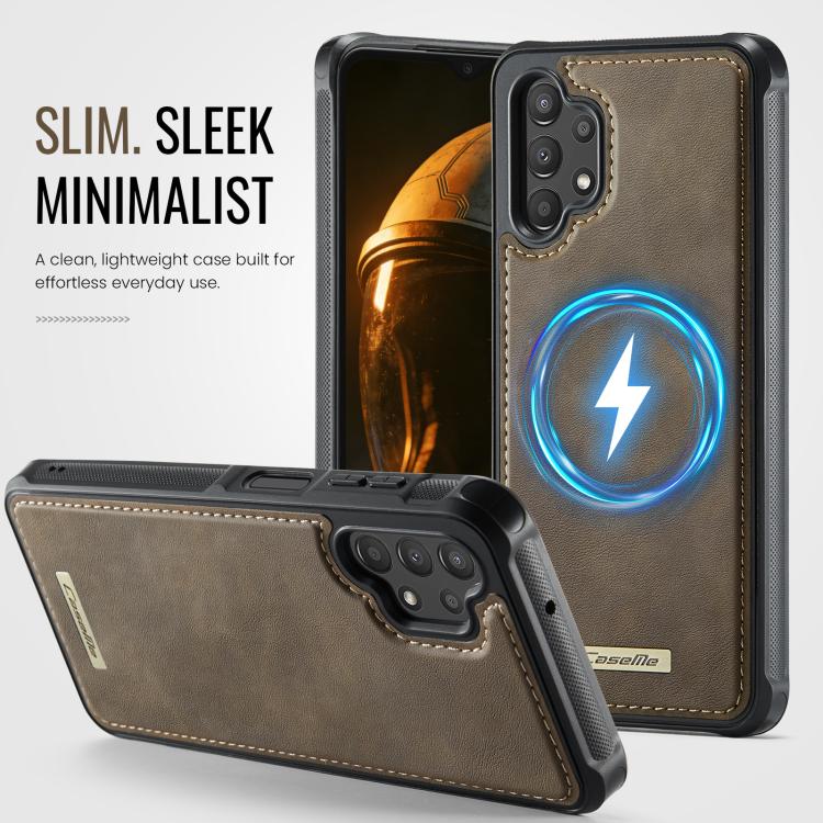For Samsung Galaxy A13 / A04s CaseMe C69 Series Magnetic Vegan Leather Back Phone Case