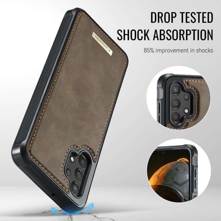 For Samsung Galaxy A13 / A04s CaseMe C69 Series Magnetic Vegan Leather Back Phone Case
