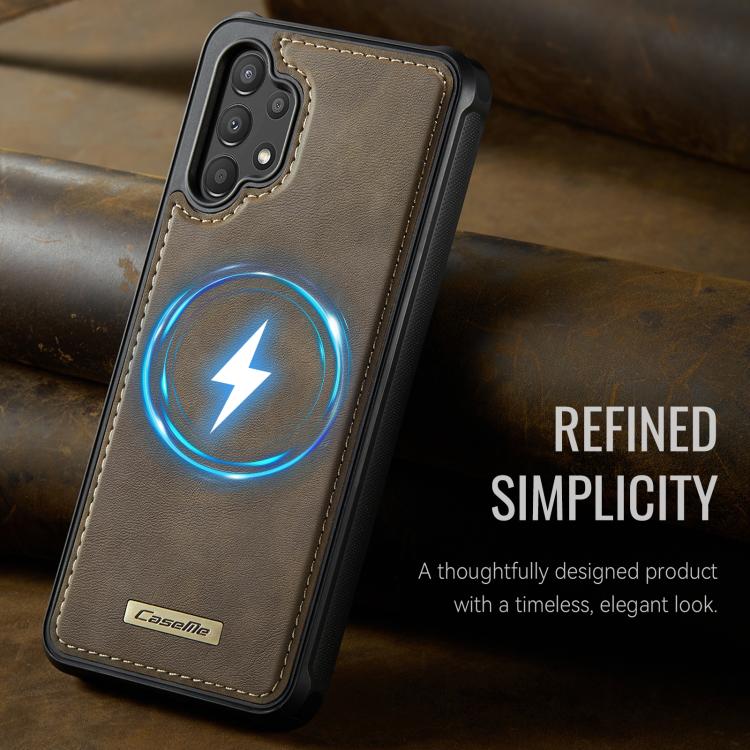 For Samsung Galaxy A13 / A04s CaseMe C69 Series Magnetic Vegan Leather Back Phone Case