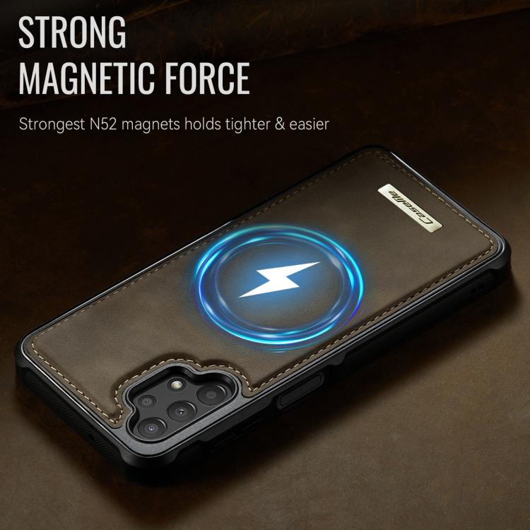 For Samsung Galaxy A13 / A04s CaseMe C69 Series Magnetic Vegan Leather Back Phone Case