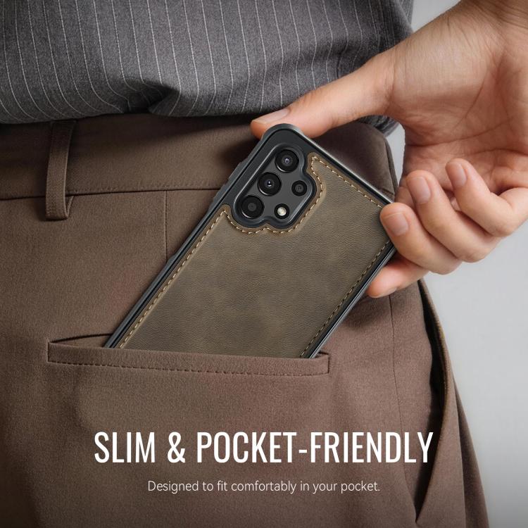 For Samsung Galaxy A13 / A04s CaseMe C69 Series Magnetic Vegan Leather Back Phone Case
