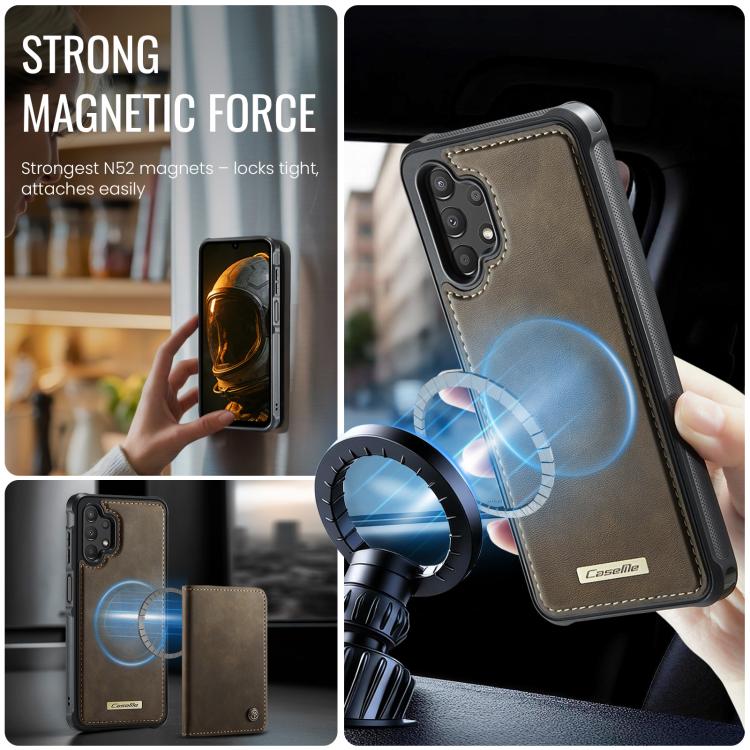 For Samsung Galaxy A13 / A04s CaseMe C69 Series Magnetic Vegan Leather Back Phone Case