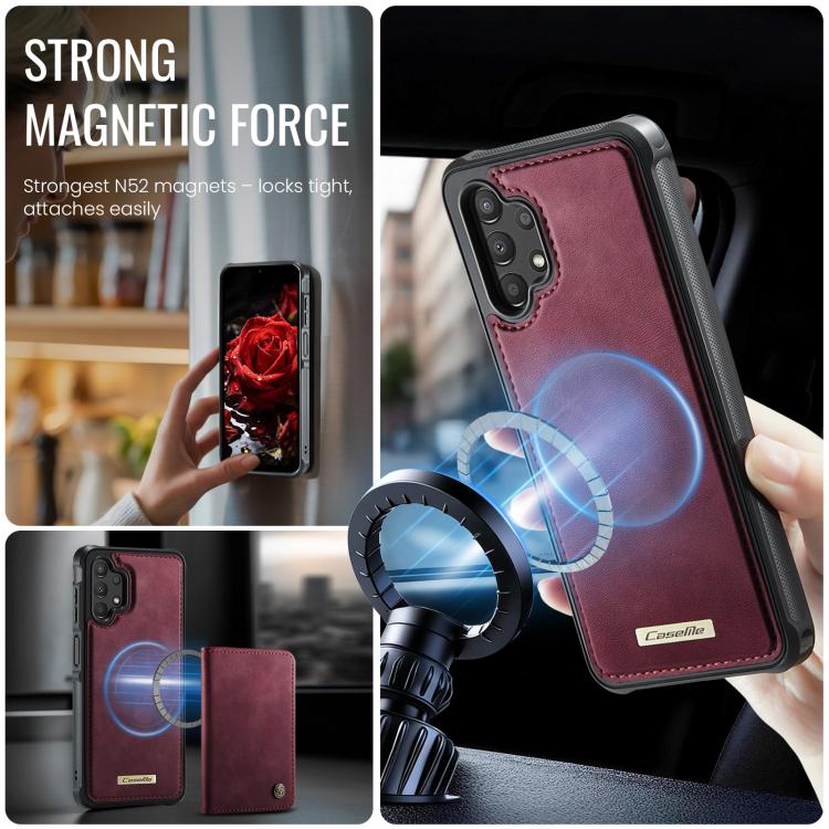 For Samsung Galaxy A13 / A04s CaseMe C69 Series Magnetic Vegan Leather Back Phone Case