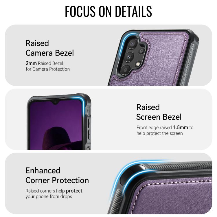 For Samsung Galaxy A13 / A04s CaseMe C69 Series Magnetic Vegan Leather Back Phone Case