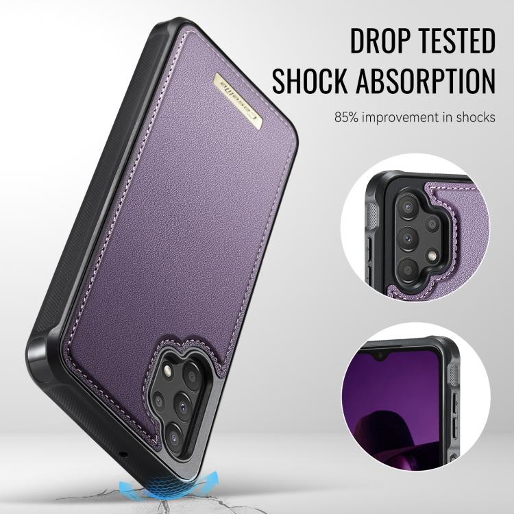 For Samsung Galaxy A13 / A04s CaseMe C69 Series Magnetic Vegan Leather Back Phone Case