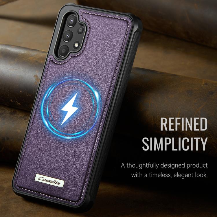 For Samsung Galaxy A13 / A04s CaseMe C69 Series Magnetic Vegan Leather Back Phone Case