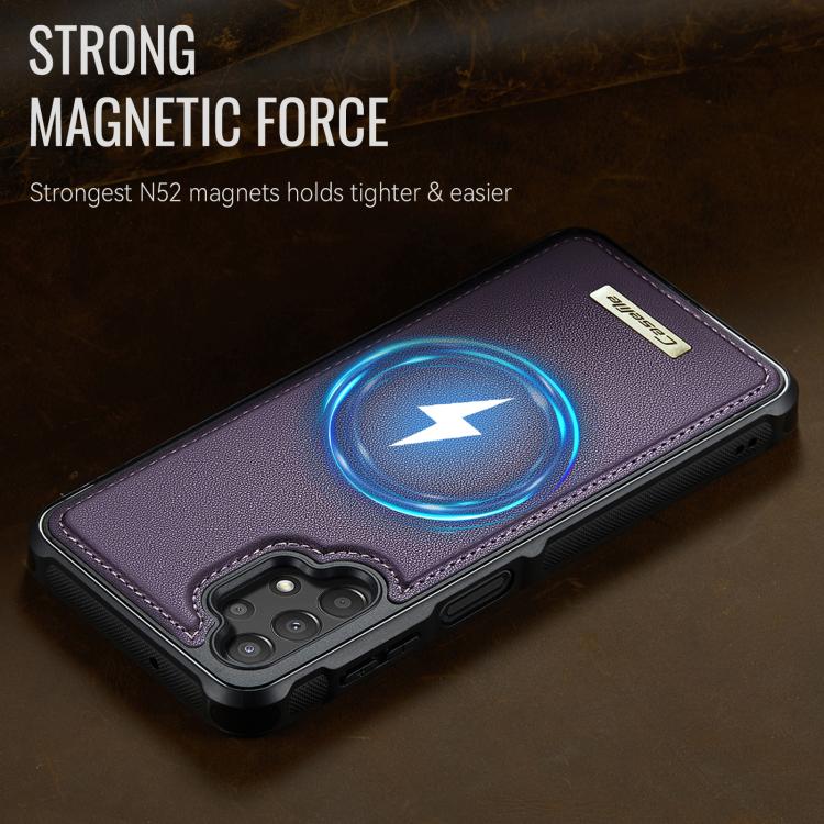 For Samsung Galaxy A13 / A04s CaseMe C69 Series Magnetic Vegan Leather Back Phone Case