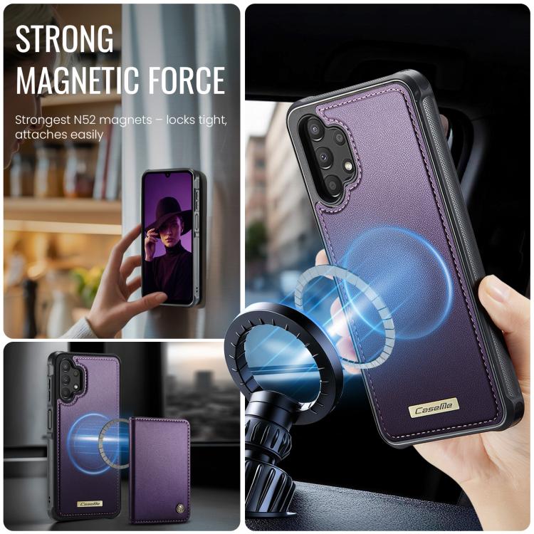 For Samsung Galaxy A13 / A04s CaseMe C69 Series Magnetic Vegan Leather Back Phone Case