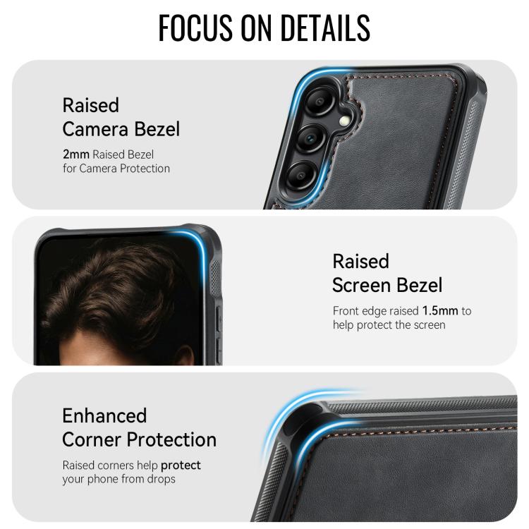 For Samsung Galaxy A14 / M44 5G CaseMe C69 Series Magnetic Vegan Leather Back Phone Case