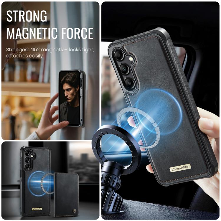 For Samsung Galaxy A14 / M44 5G CaseMe C69 Series Magnetic Vegan Leather Back Phone Case