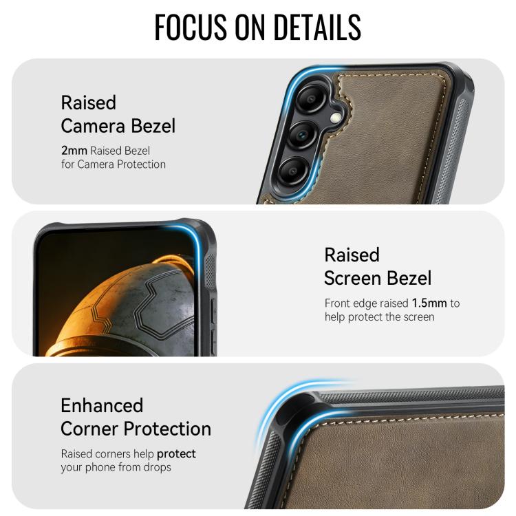 For Samsung Galaxy A14 / M44 5G CaseMe C69 Series Magnetic Vegan Leather Back Phone Case
